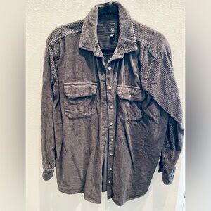 Billabong Men's Gray Corduroy Button-Down Shirt